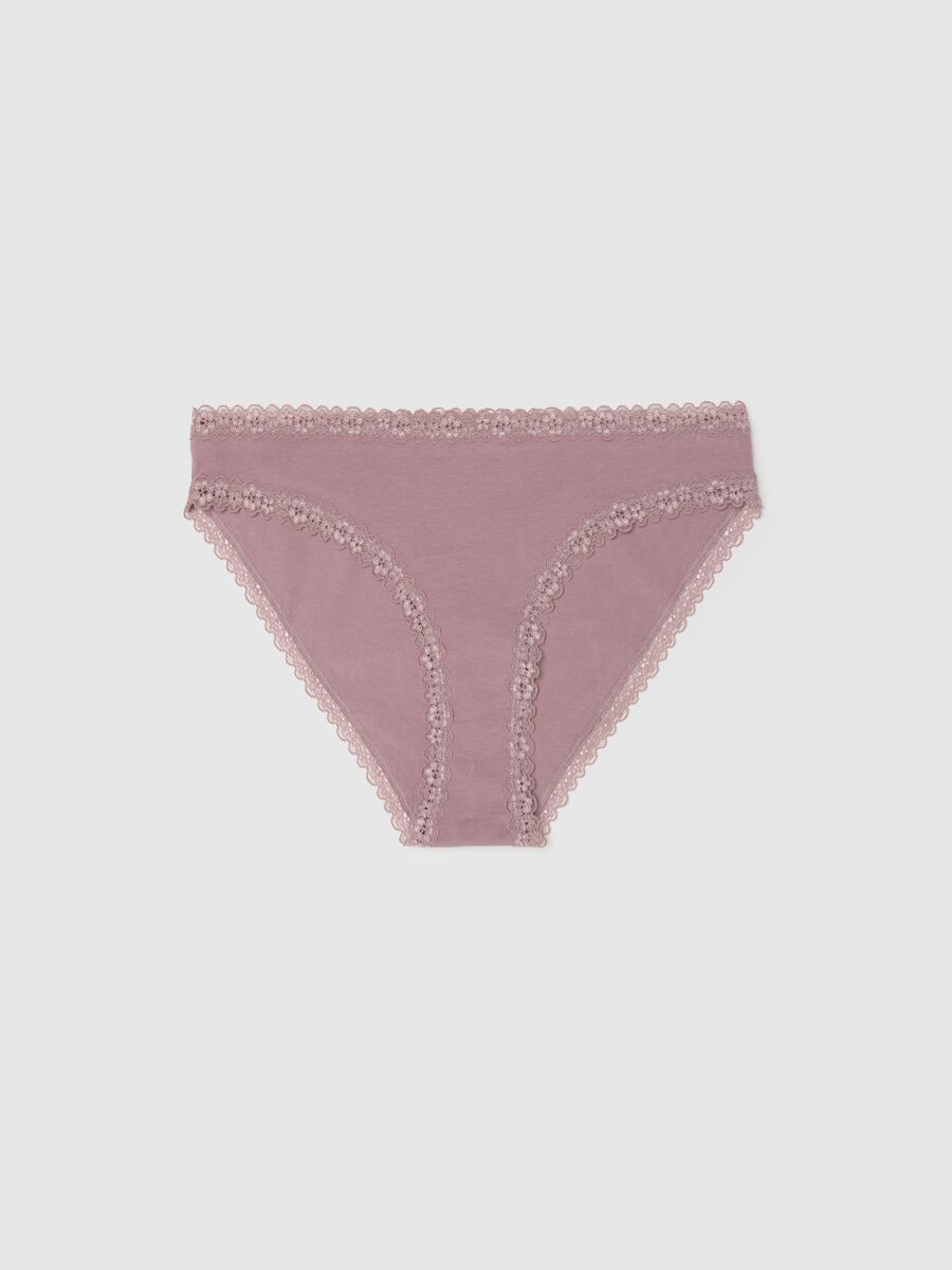 Slip in cotone elasticizzato rosa regular fit con pizzo_4