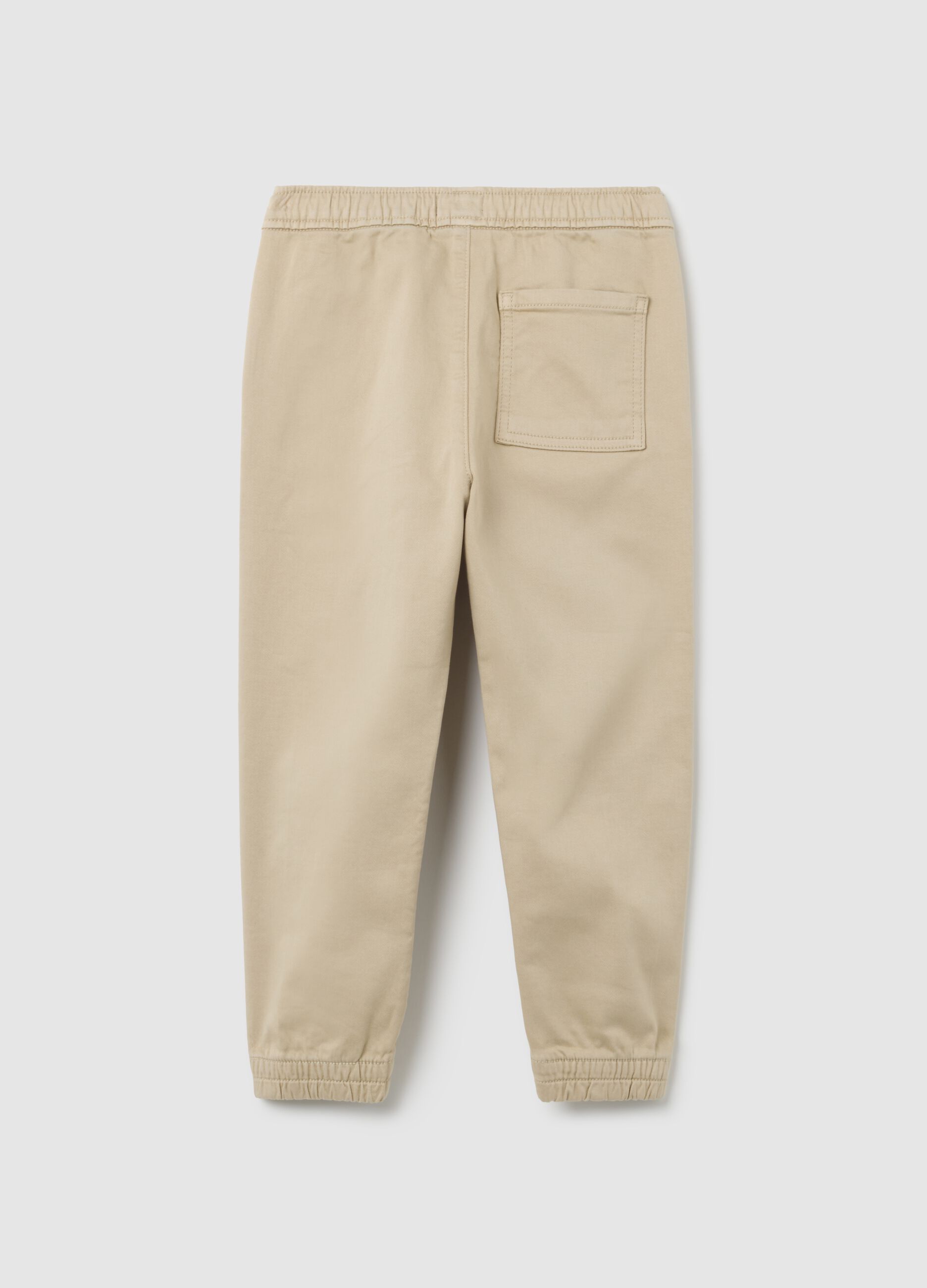 Pantaloni da bambino in cotone beige regular fit