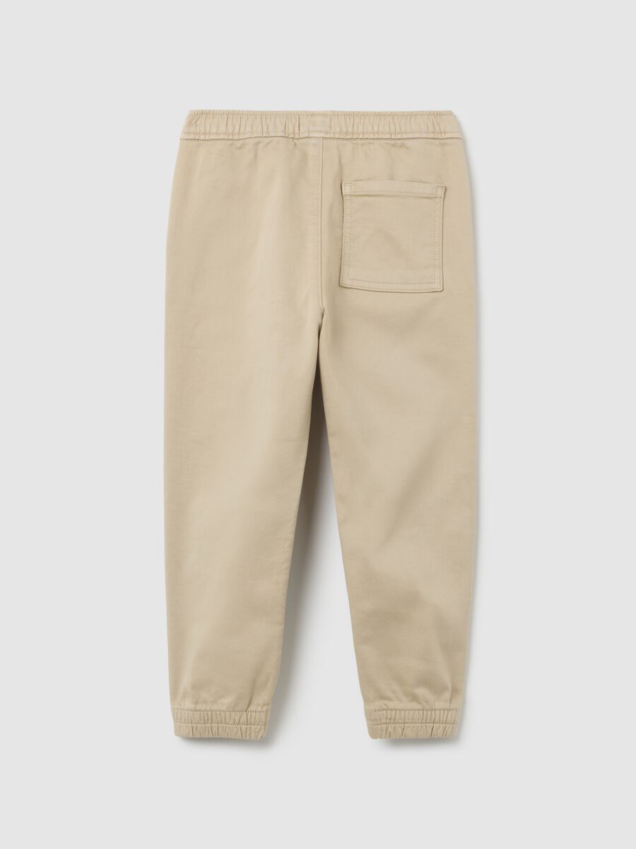 Pantaloni da bambino in cotone beige regular fit_1