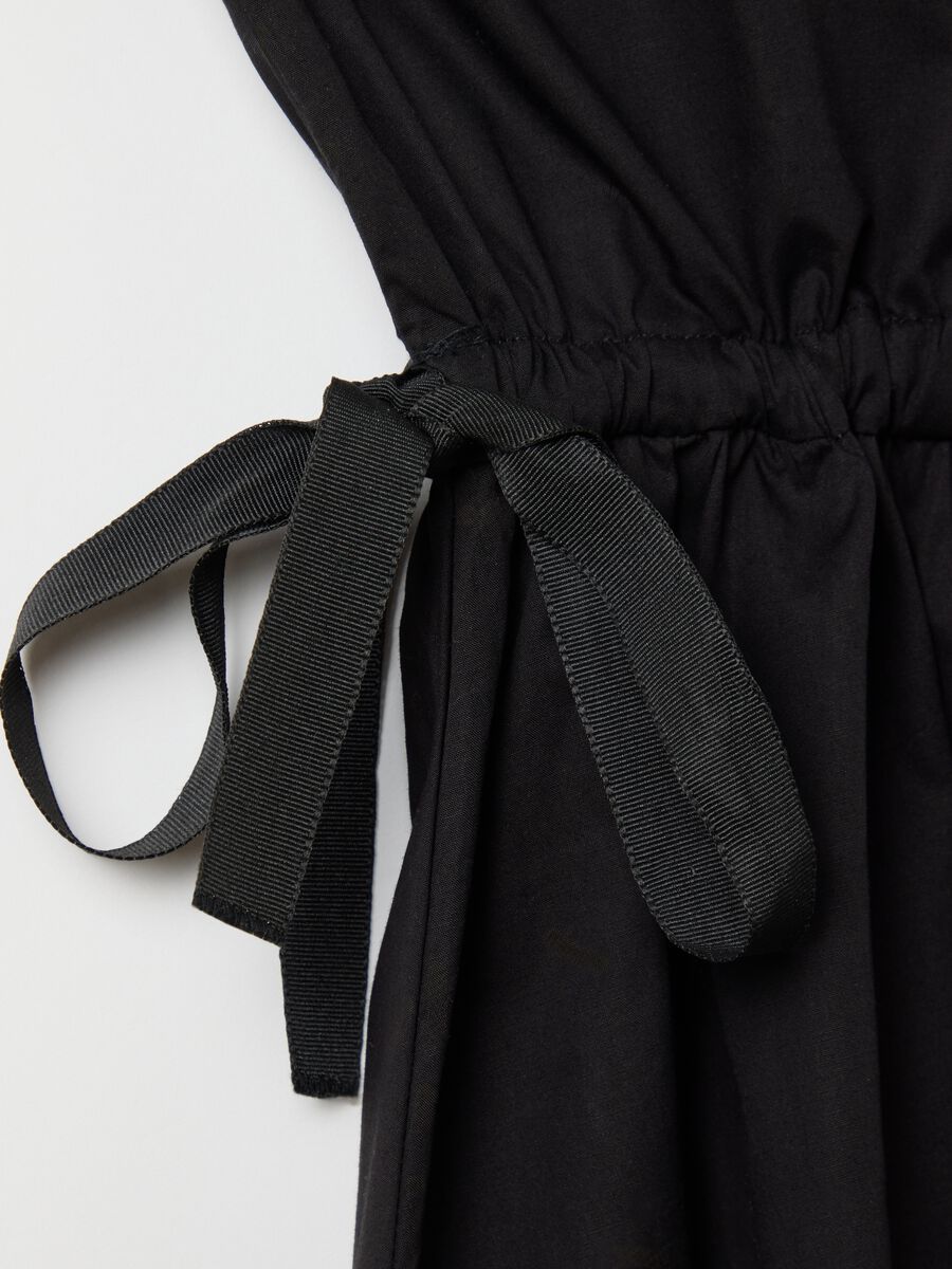 Black Crossed Cotton Dress_5