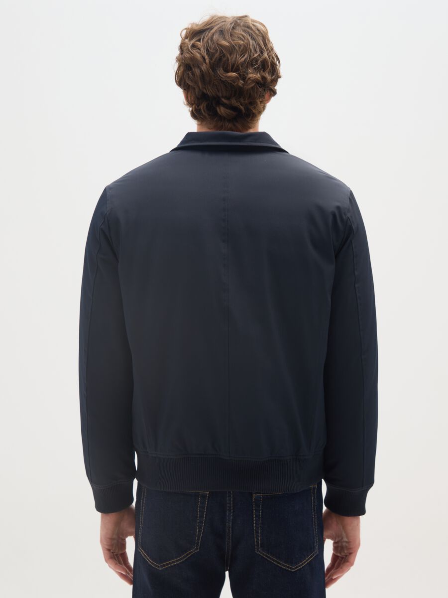 Blue Bomber Jacket with Zip_2