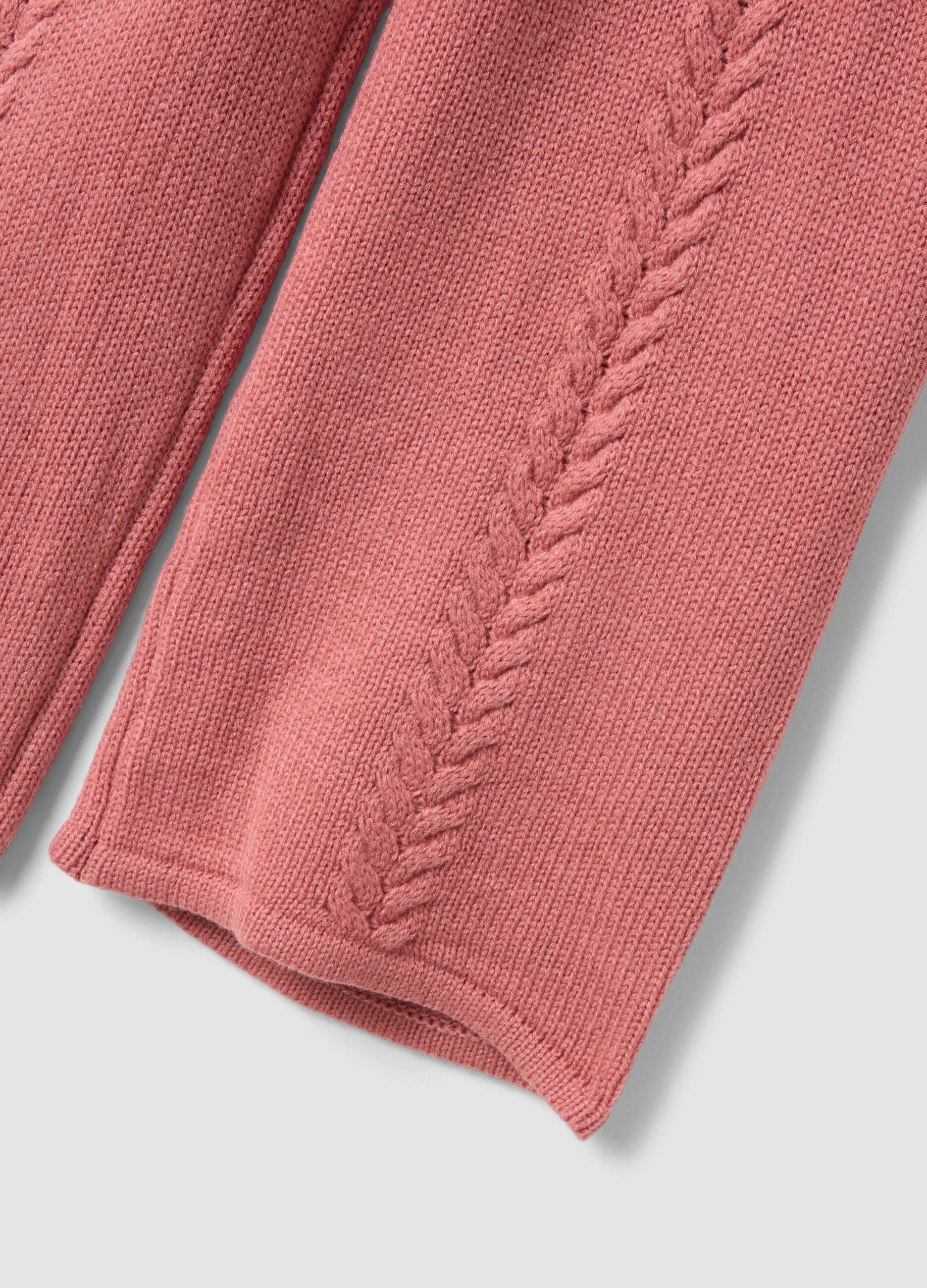 Pink regular-fit trousers with bow