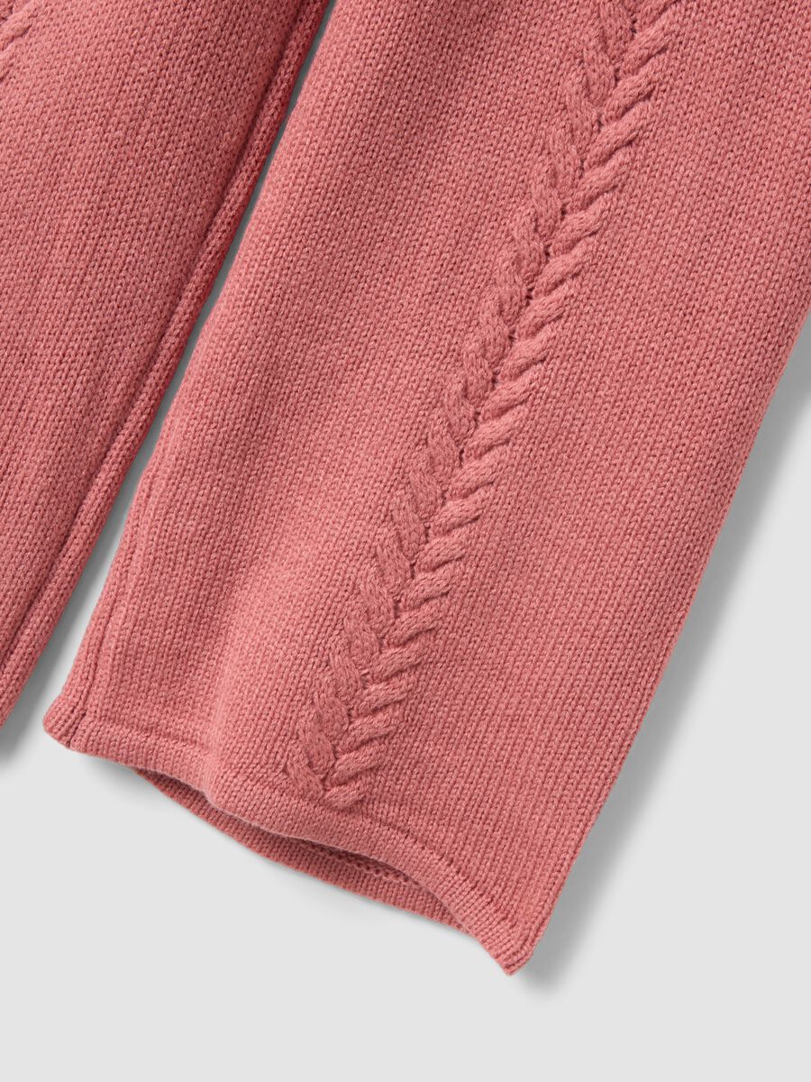 Pink regular-fit trousers with bow_2