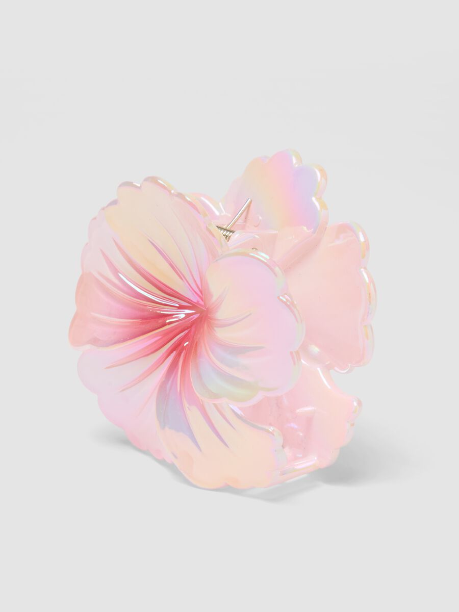 Iridescent Pink Flower-Shaped Clip_1