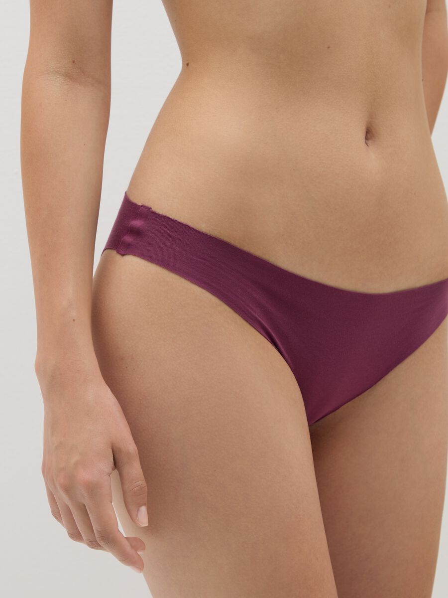 Purple cotton blend regular fit briefs_3