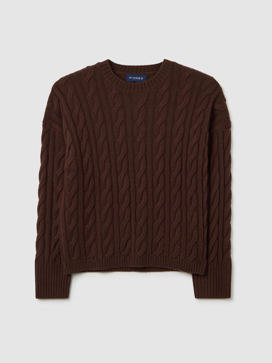 Maglione in misto lana marrone regular fit_4