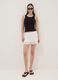 White cotton-viscose blend mini skirt with ruffles_0