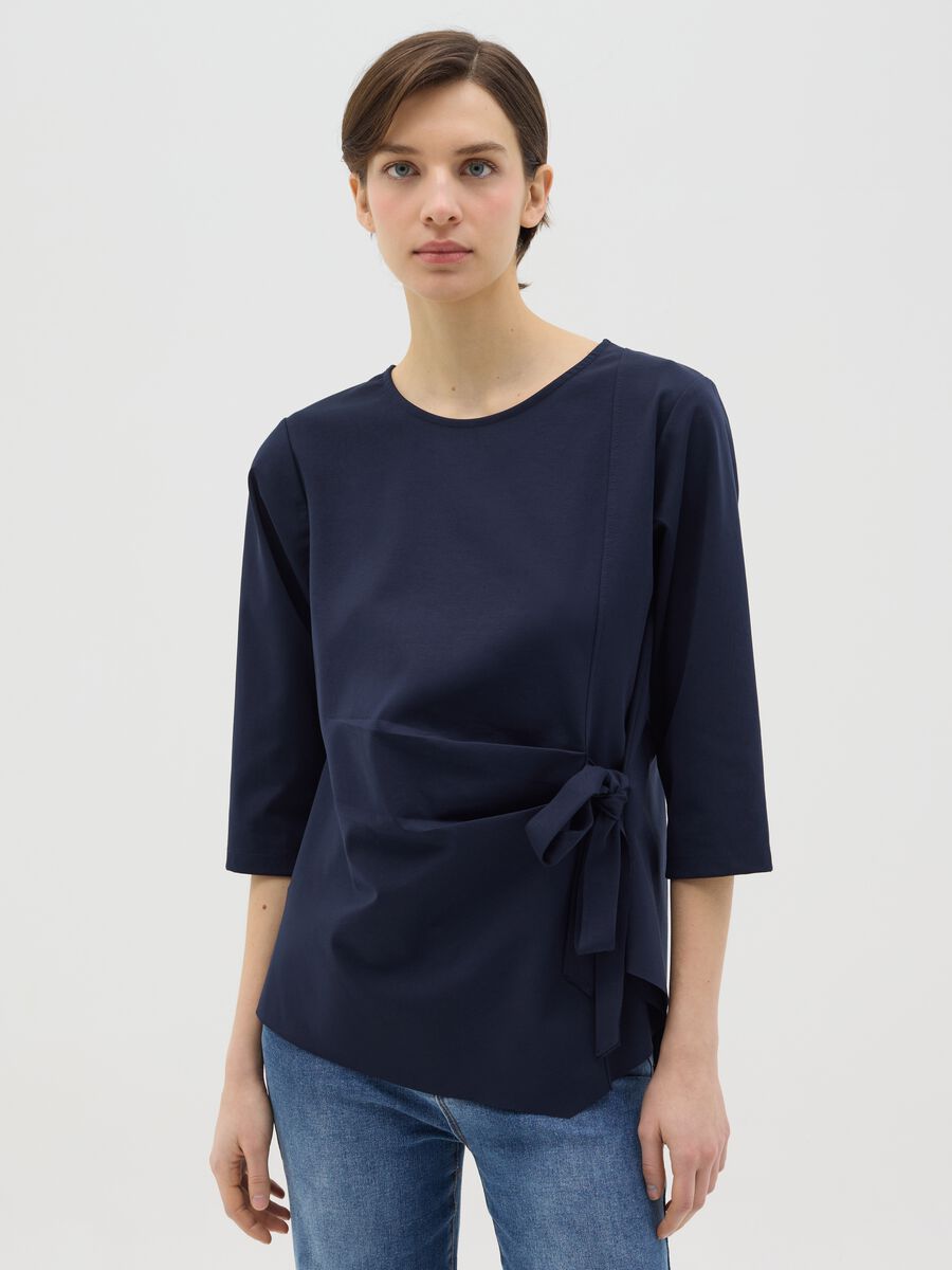 Blue blouse with bow_0