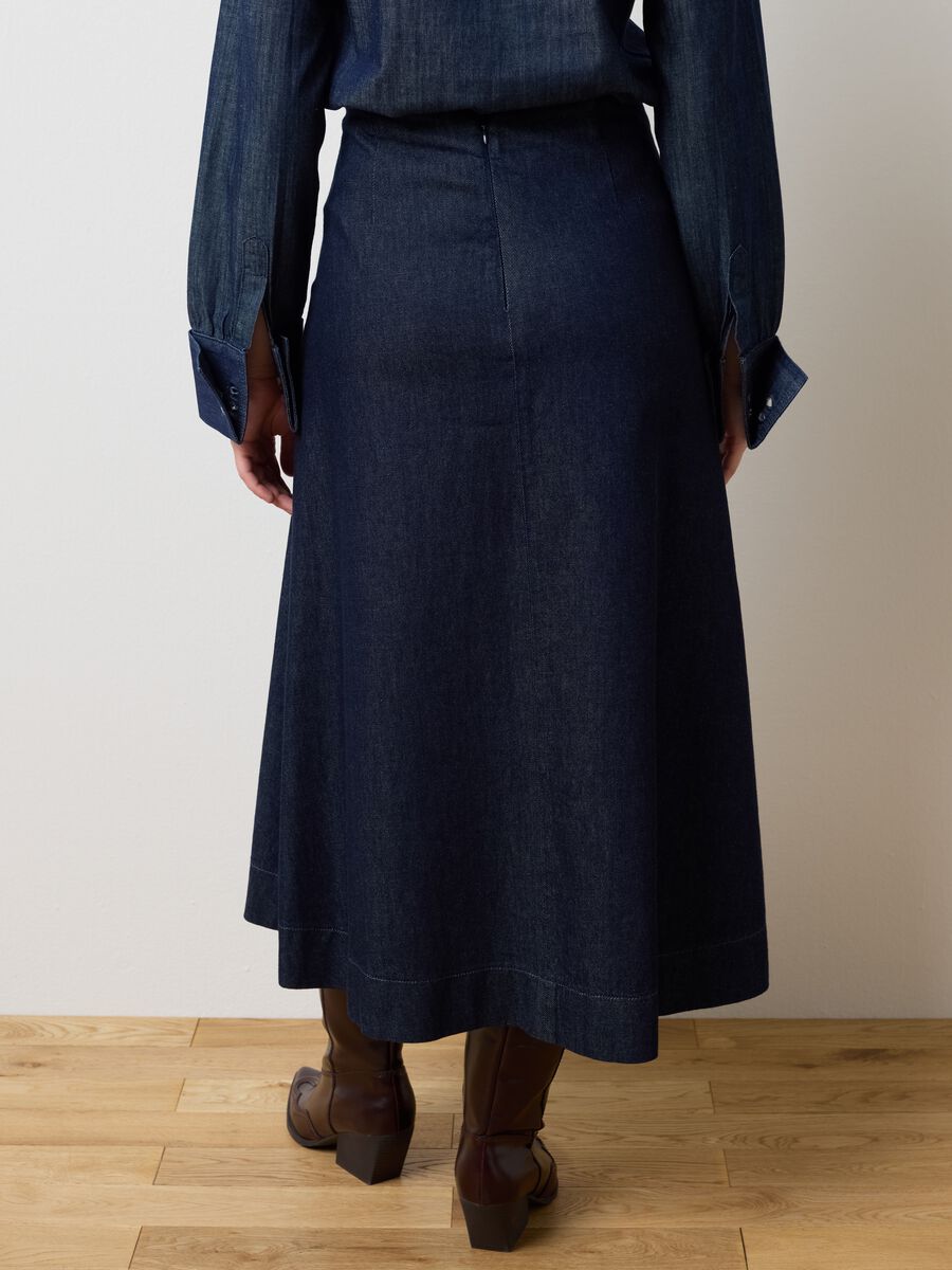 Pure Cotton Blue Skirt Regular Fit_2
