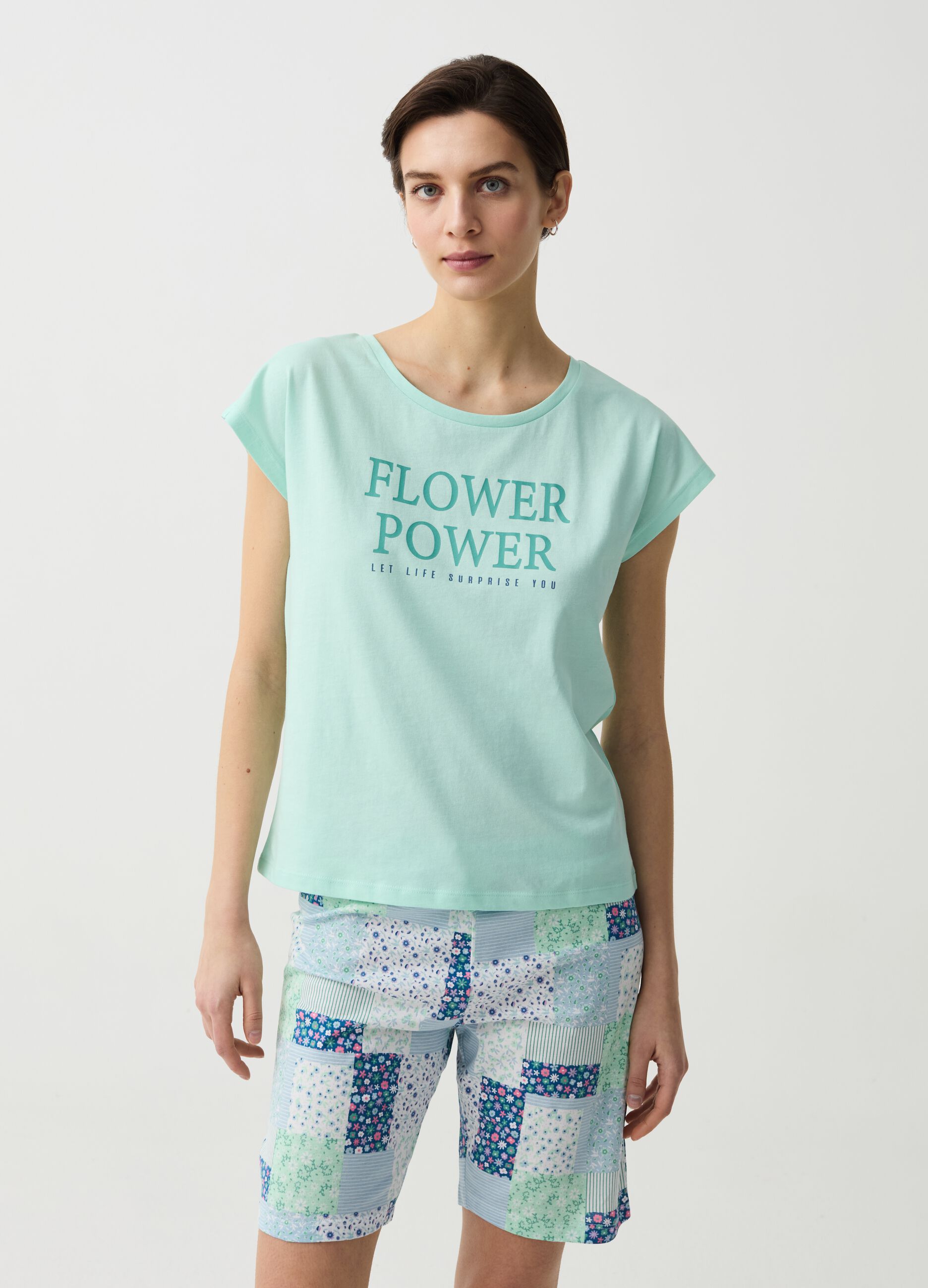 Ovs Pigiama in cotone con stampa patchwork