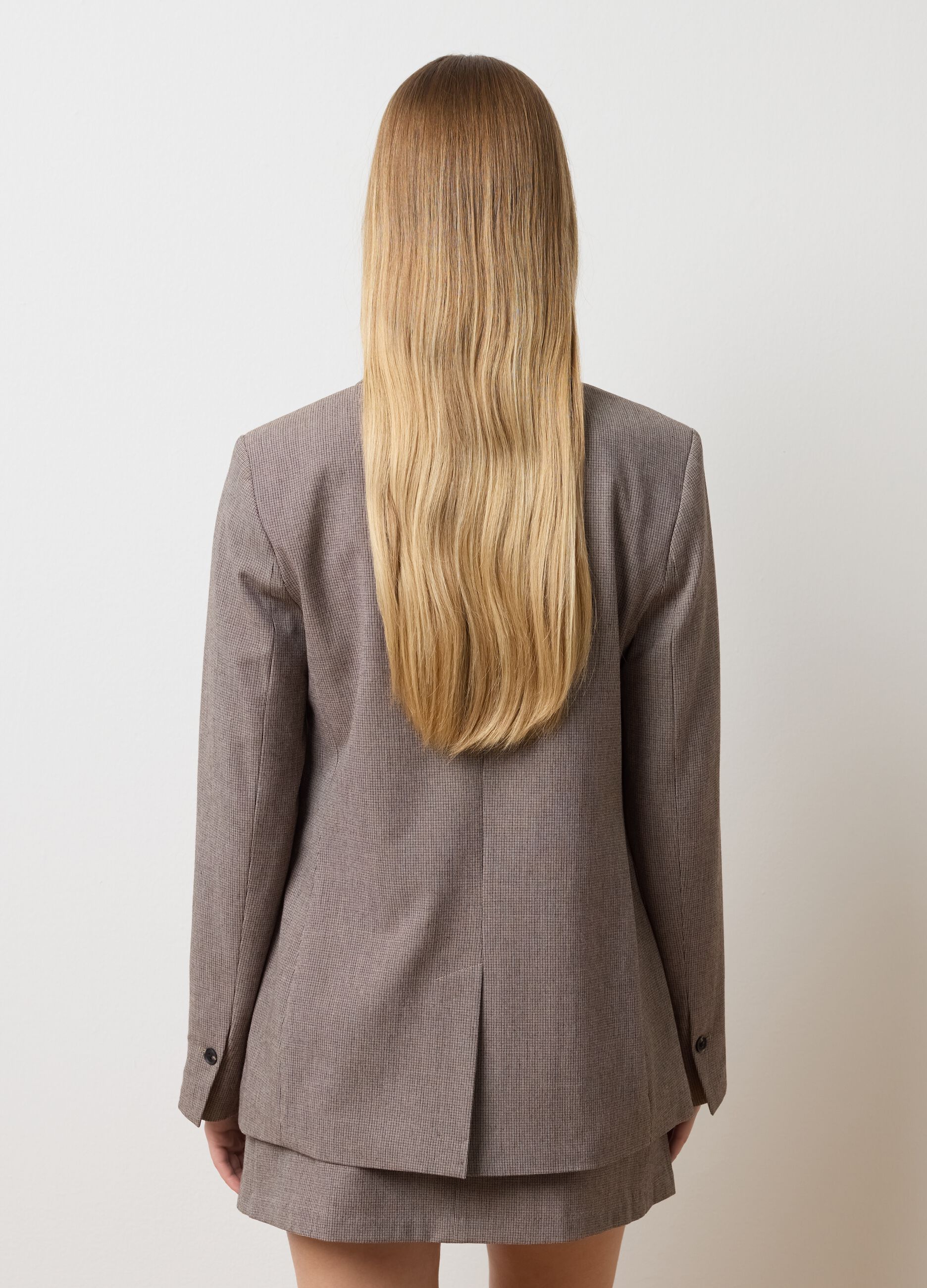 Beige Stretch Fabric Blazer Regular Fit