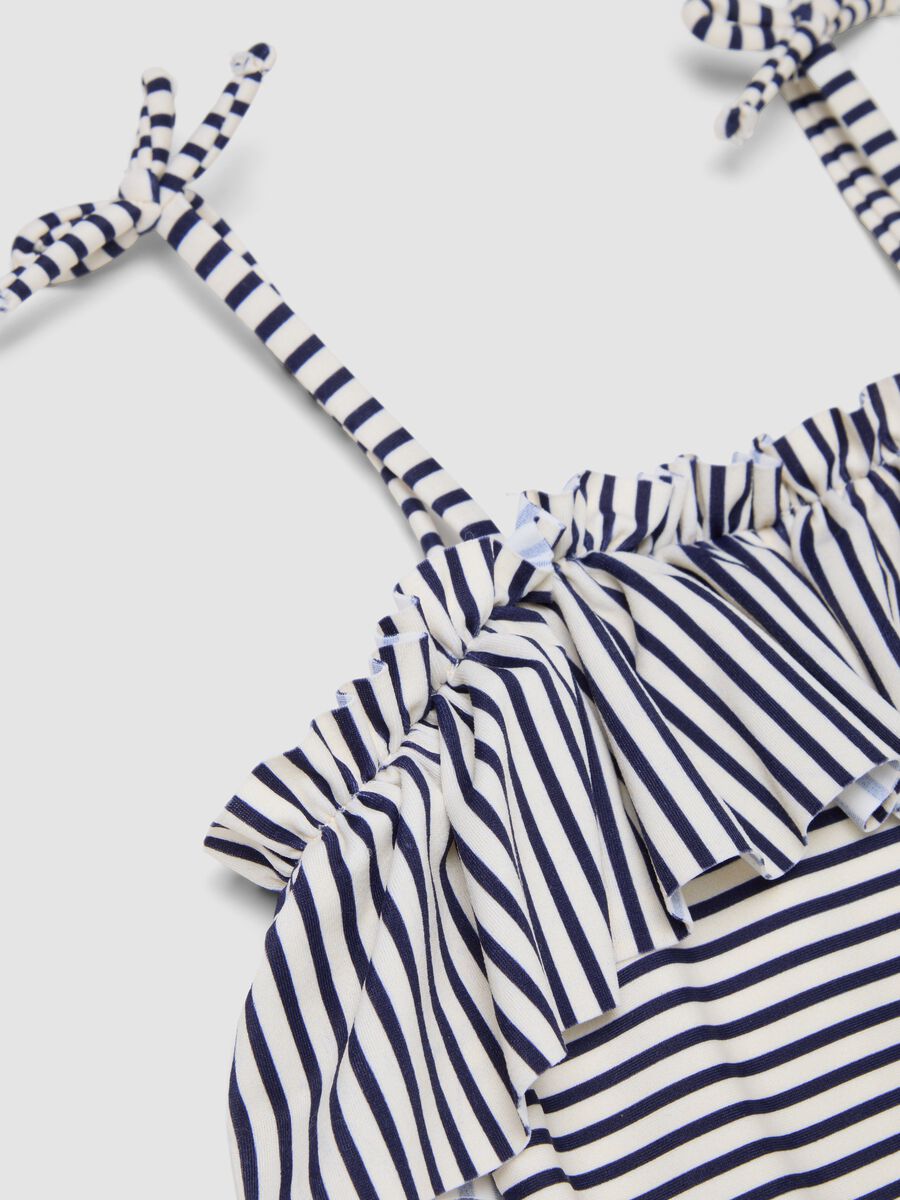 Blue striped stretch fabric swimsuit_2