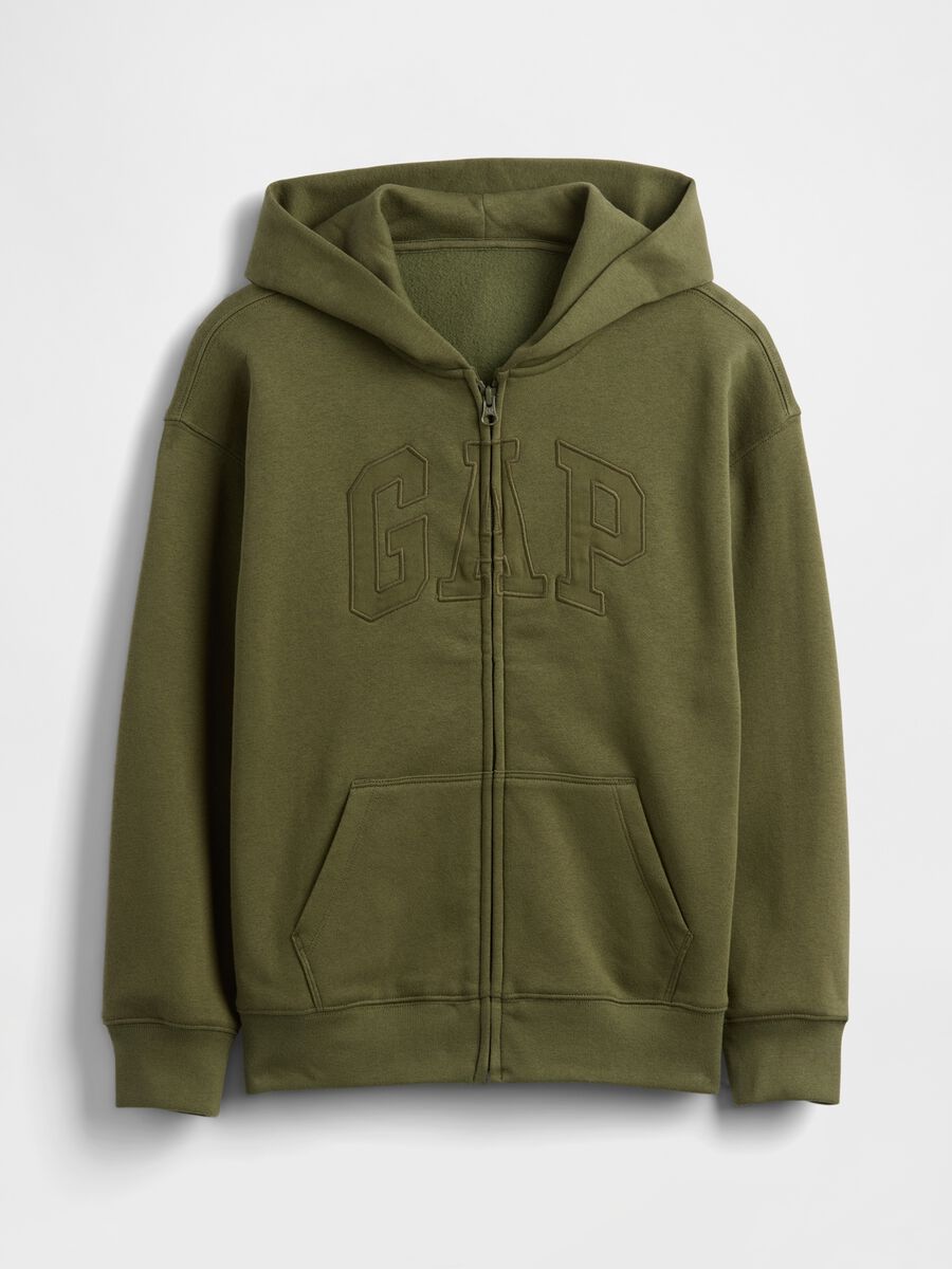 Green Hoodie with Full Zip_4