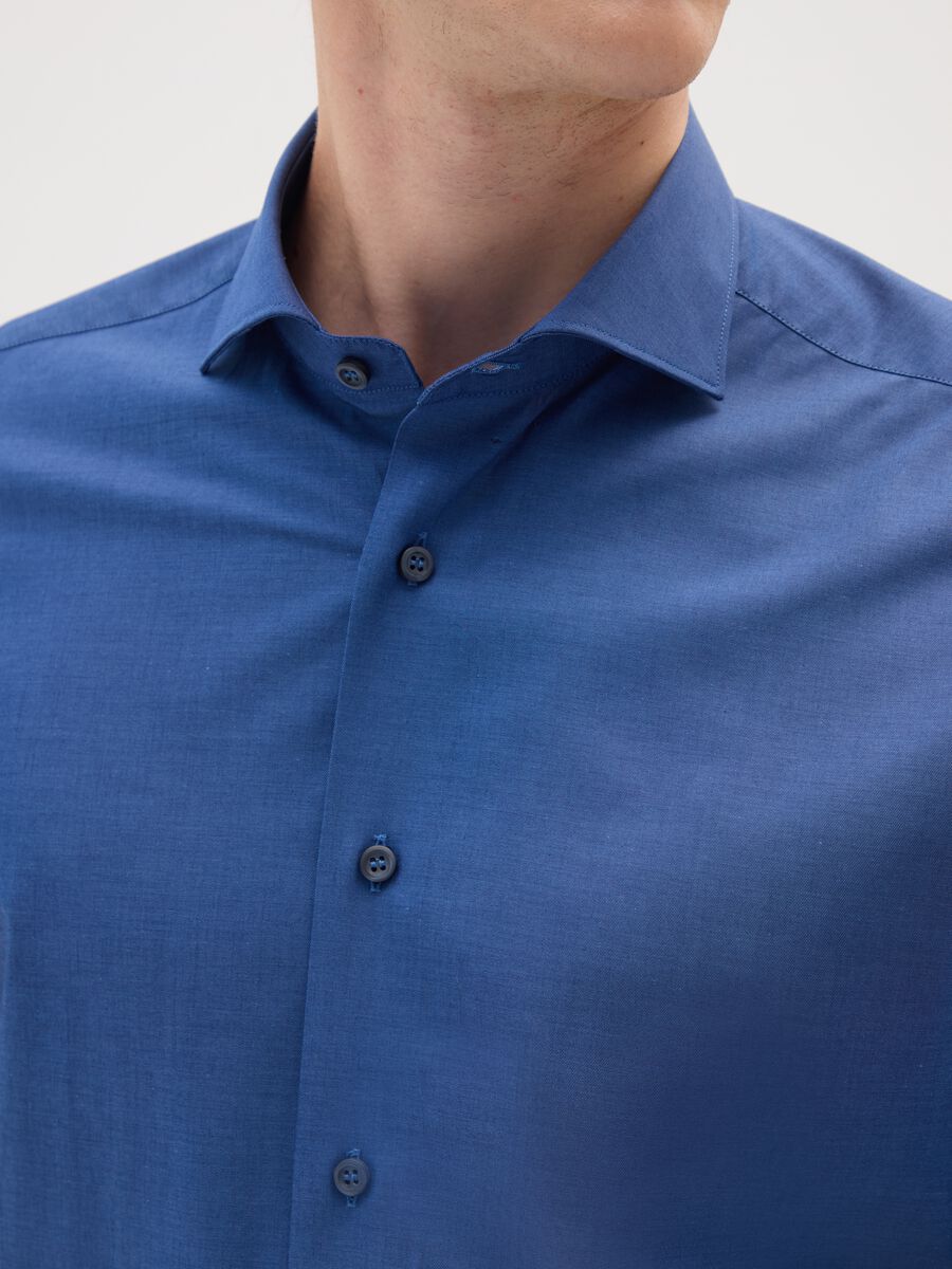 Slim Blue Cotton Shirt_1