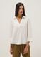 White linen and viscose-blend V-neck regular-fit shirt_3