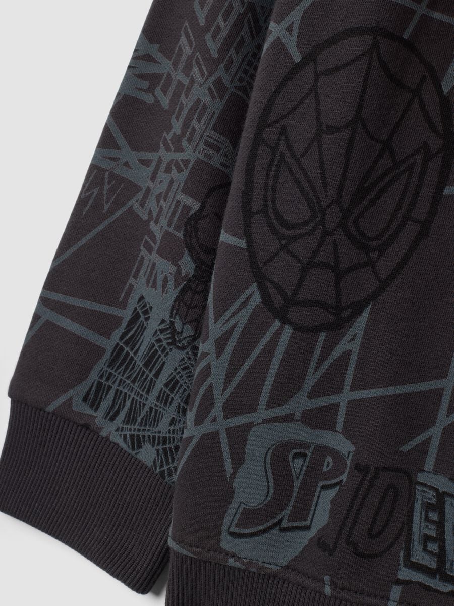 Felpa grigio scuro in misto cotone con cappuccio e stampa MARVEL Spider-Man_3