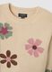 Beige regular fit girls' jumper with flowers_2