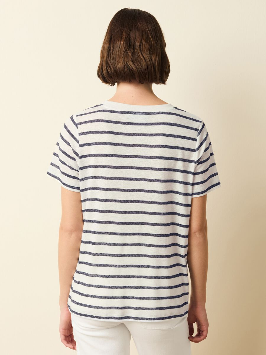Striped T-shirt in linen blend_3