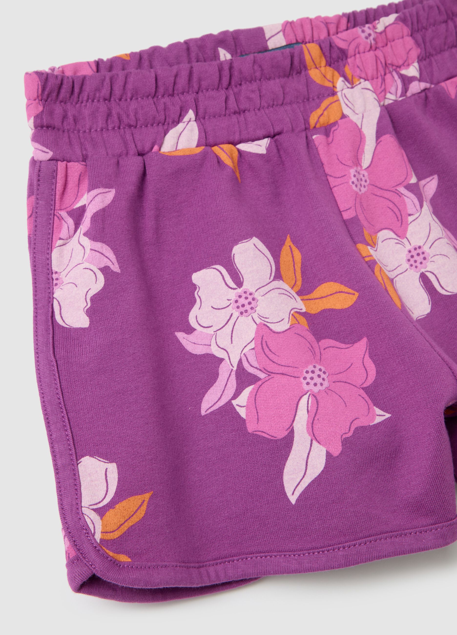 Shorts da bambina in puro cotone multicolor regular fit