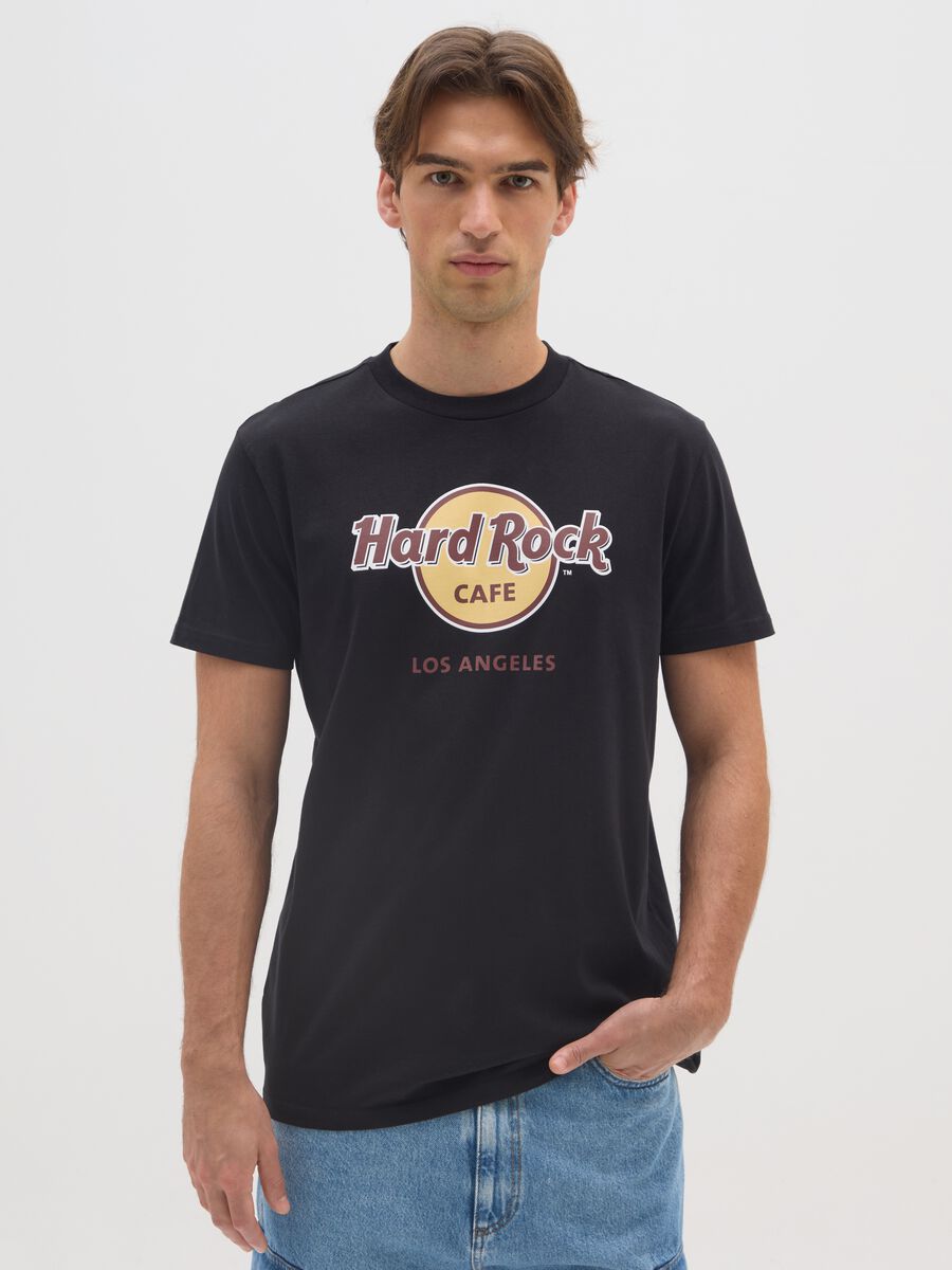Black pure cotton T-shirt with Hard Rock Cafe print_0