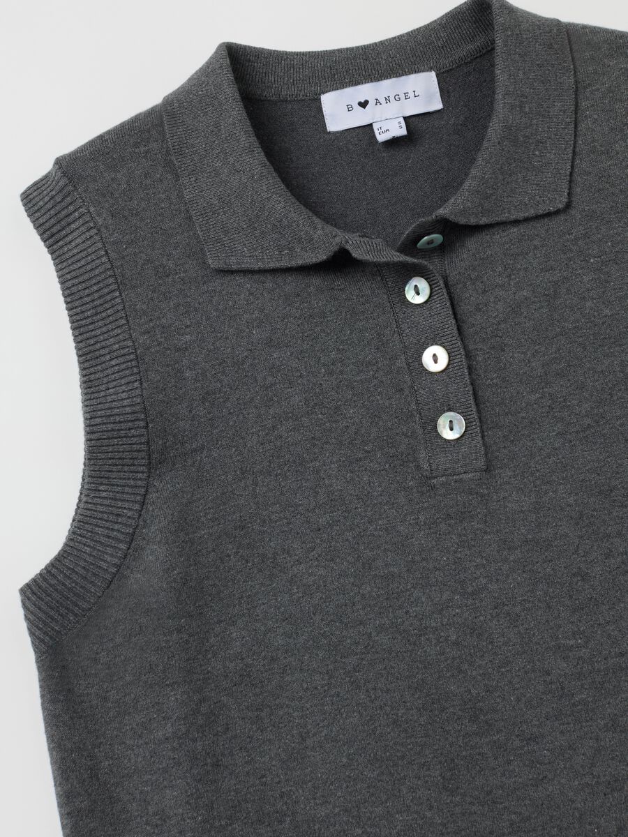 Women's Grey Sleeveless Top in Viscose Blend_1