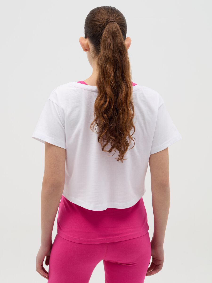 Layered-effect crop T-shirt with print_2