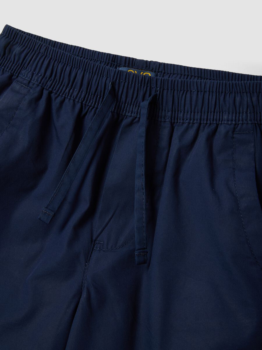 Shorts in puro cotone blu da bambino regular fit_2