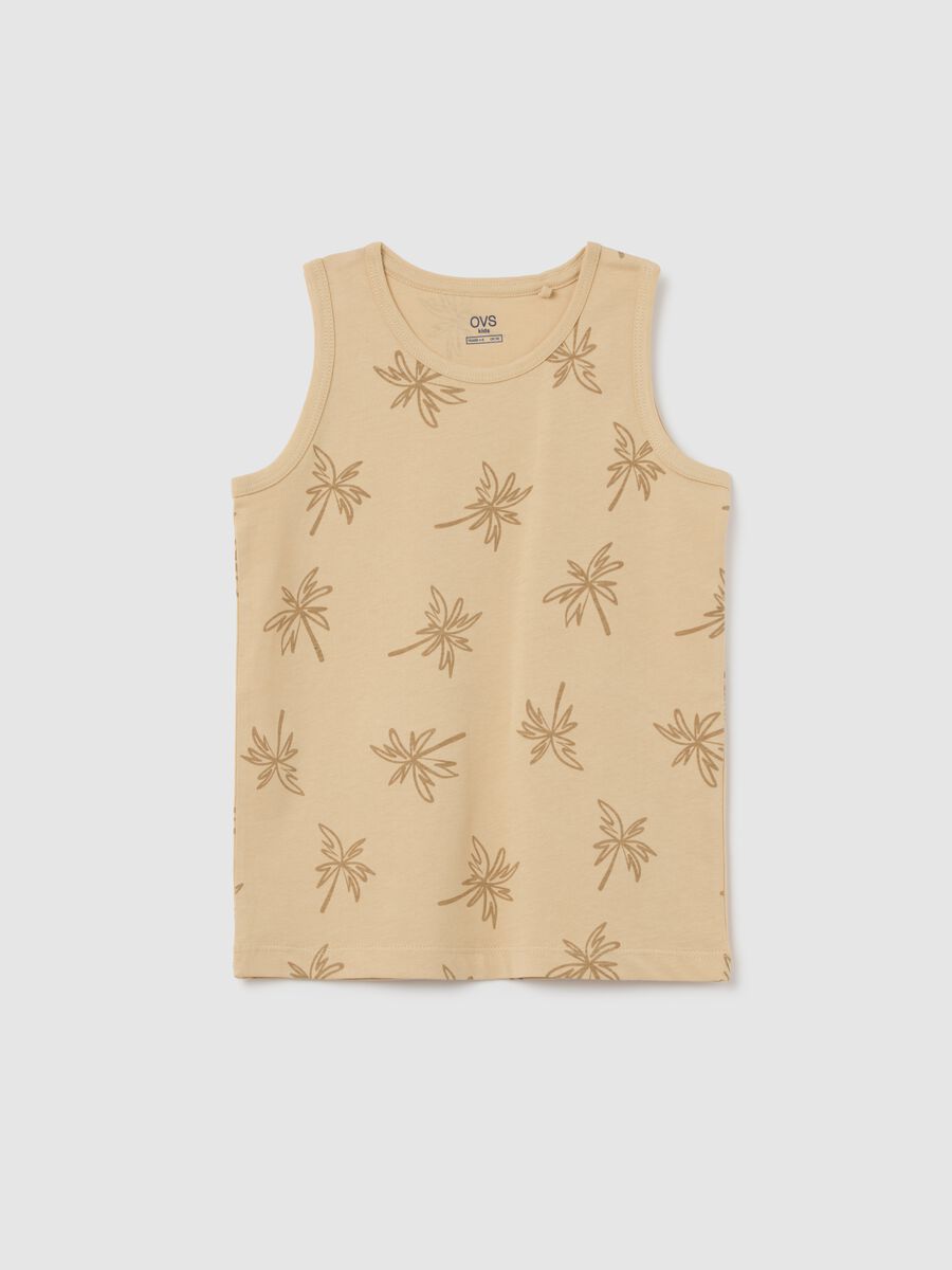 Multicoloured regular fit pure cotton kids' vest with print_0