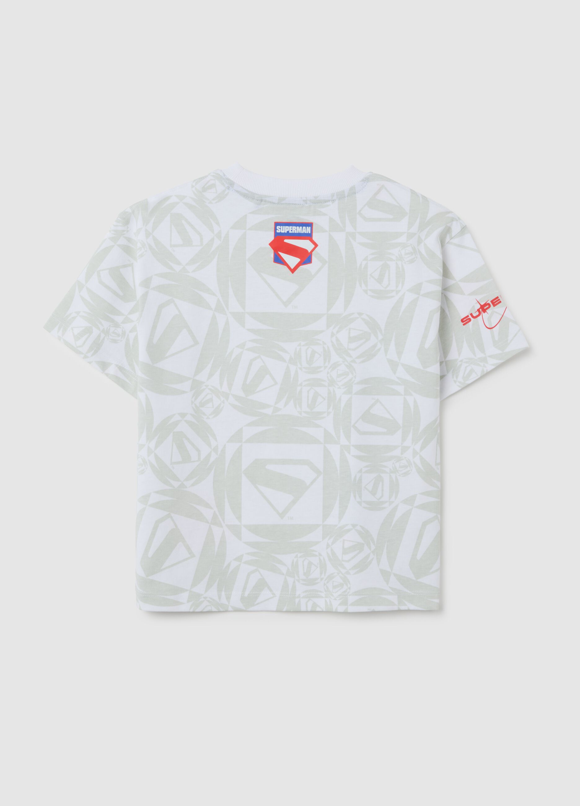 Multicolour pure cotton children's T-shirt with Superman print