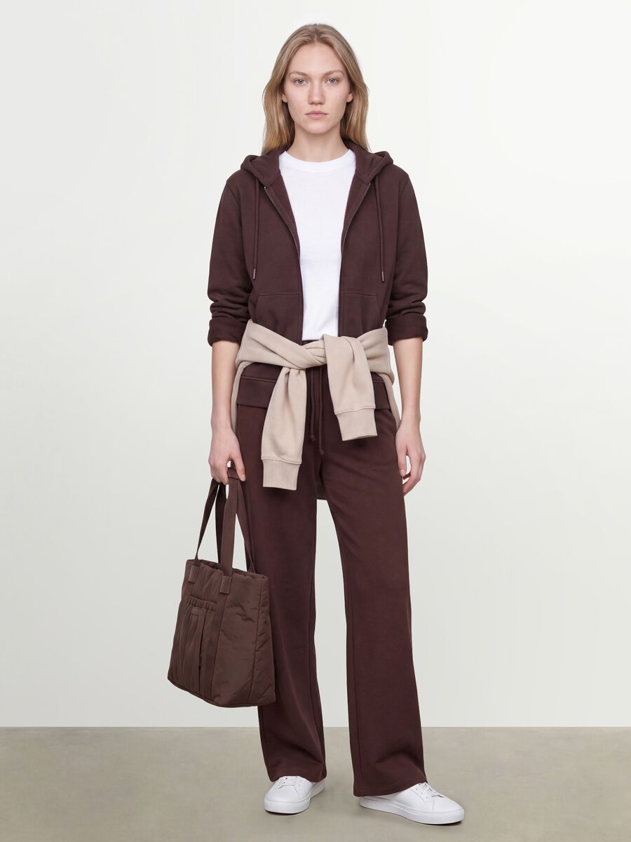 Pantaloni jogger marroni baggy fit in puro cotone_0