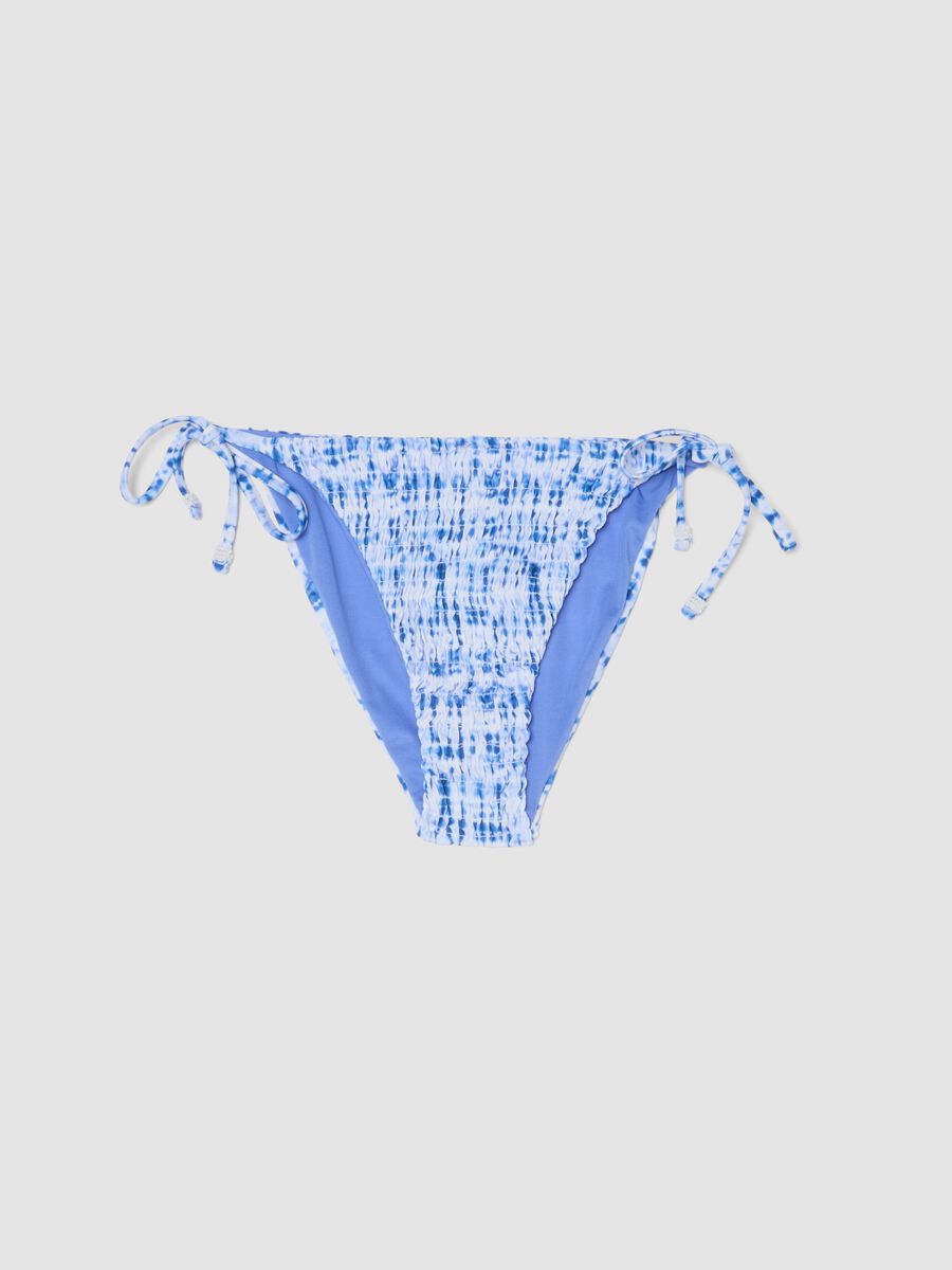 Slip bikini blu e bianco in tessuto elasticizzato_4