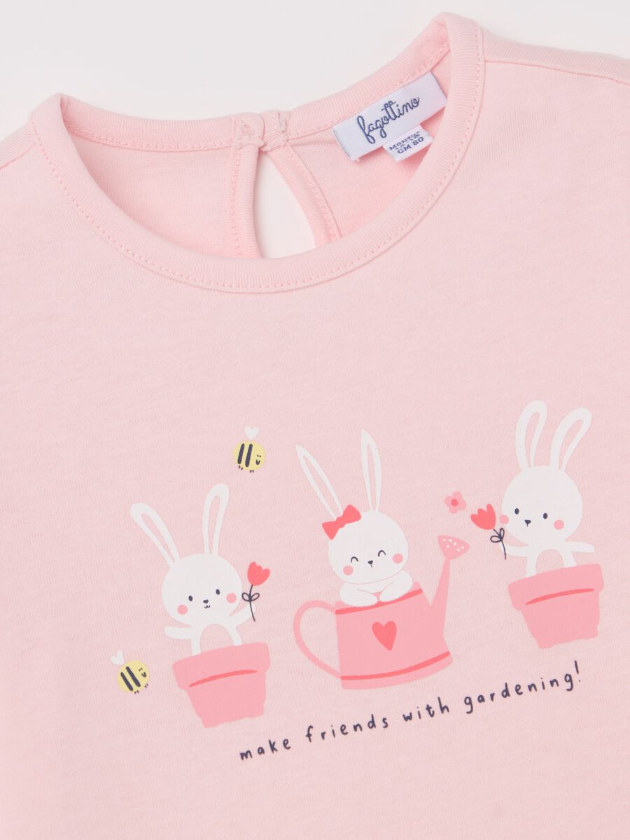 T-shirt in cotone con stampa coniglietti_2