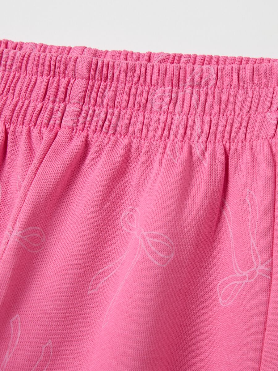 Cotton joggers with elasticated trims and print_2