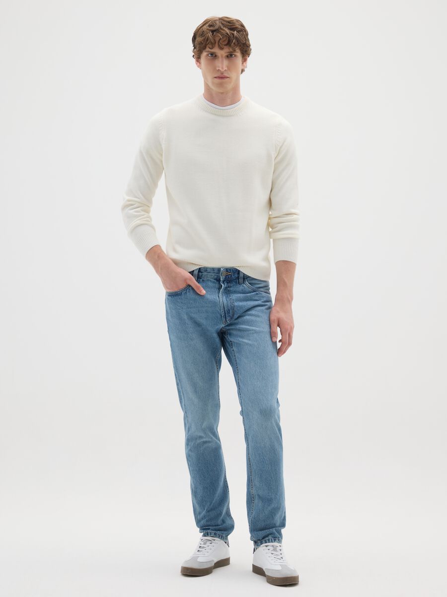 Slim Fit Blue Pure Cotton Jeans_0