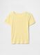 Yellow Ribbed T-shirt with Fitted Cut_2