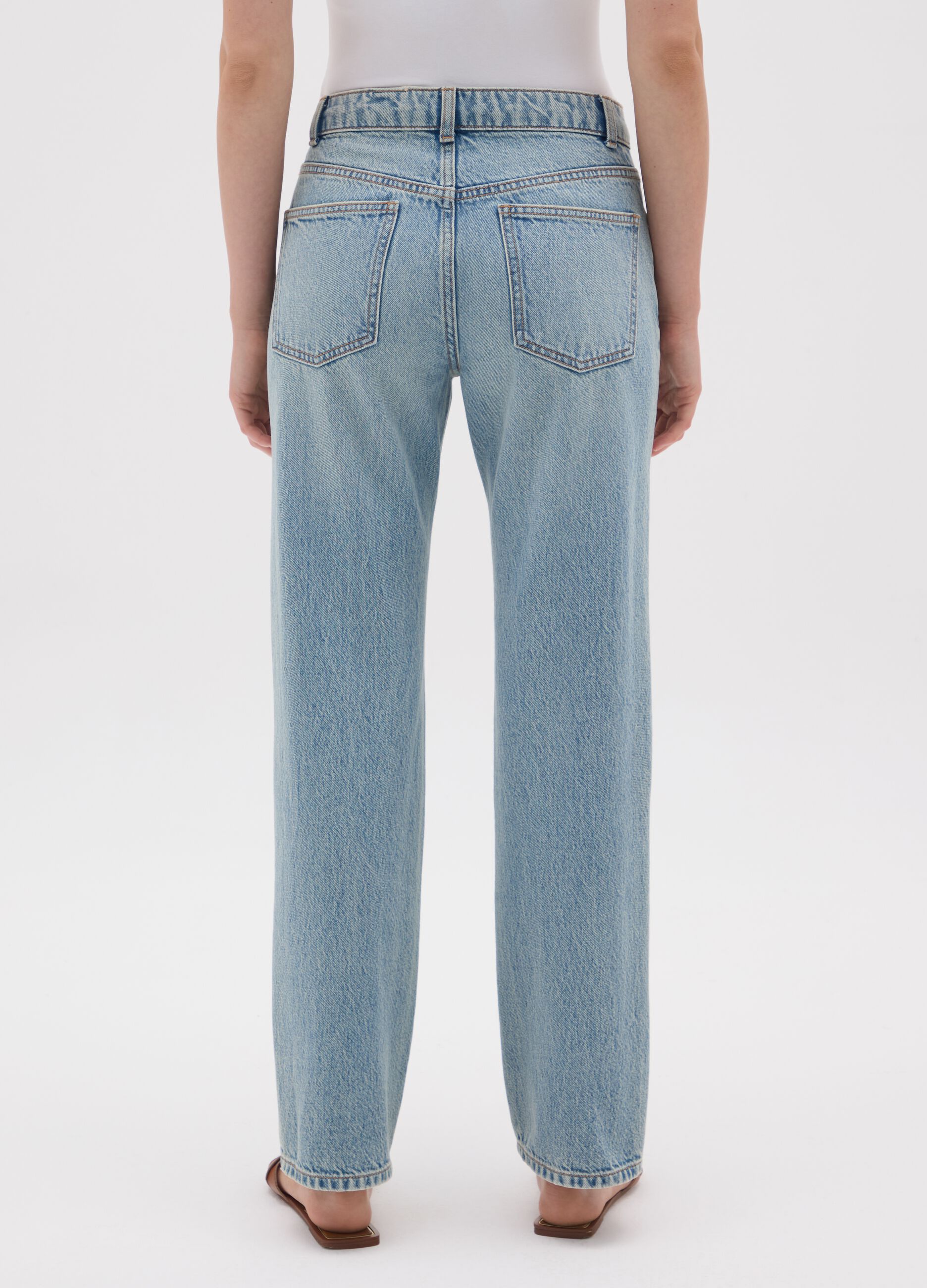 Women's jeans in pure cotton denim regular fit