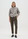 Green regular fit stretch cotton trousers_0