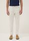 Relaxed fit white stretch cotton denim jeans_1