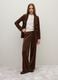 Regular fit brown trousers in cotton and velvet blend_0