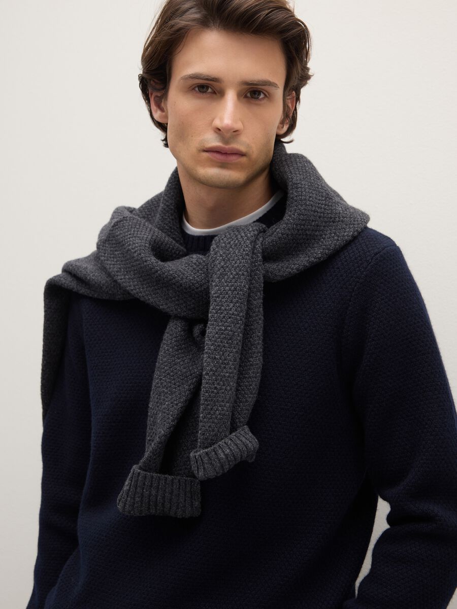 Blue Pure Wool Sweater Regular Fit_0