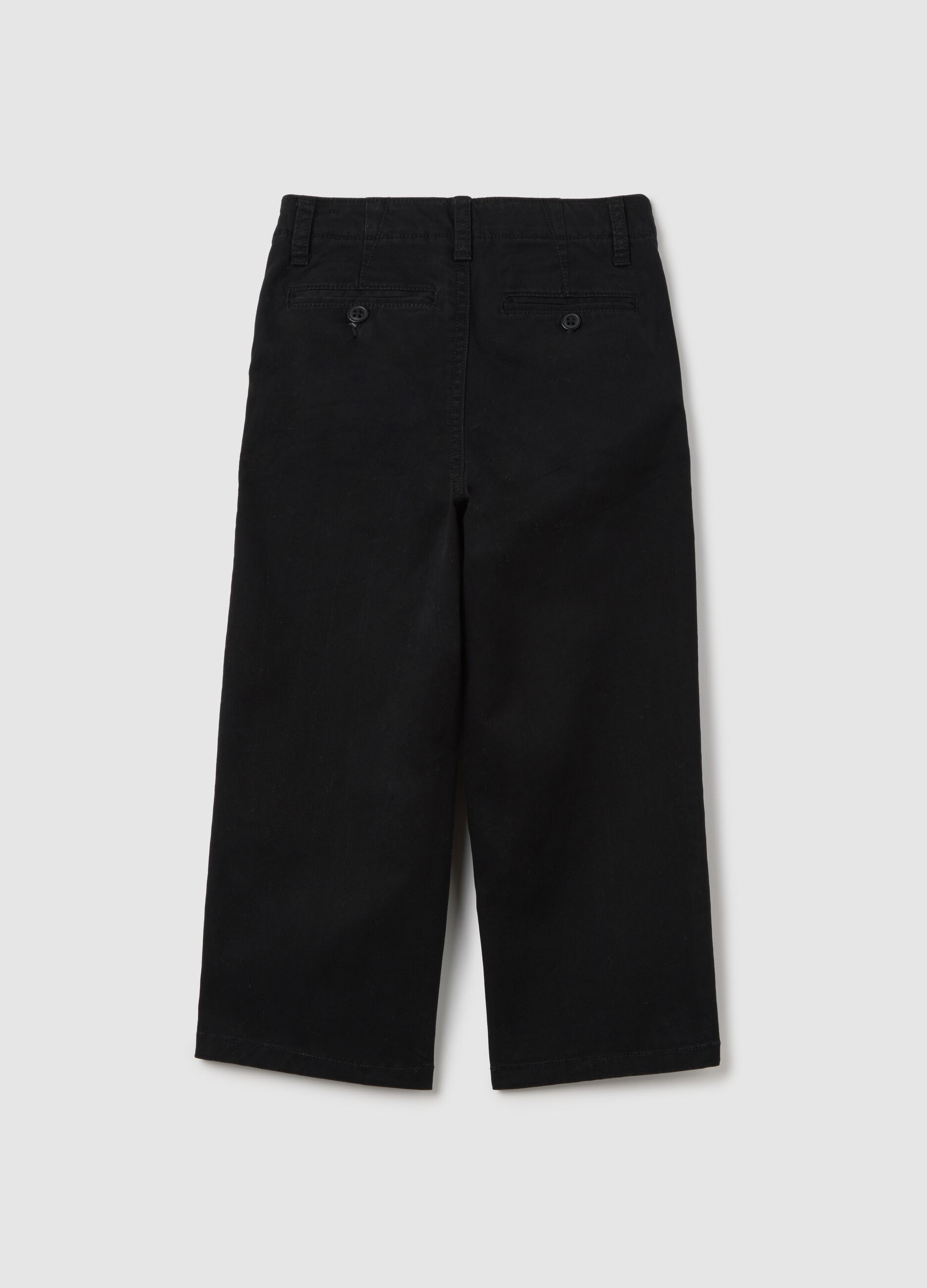 Black trousers in stretch cotton
