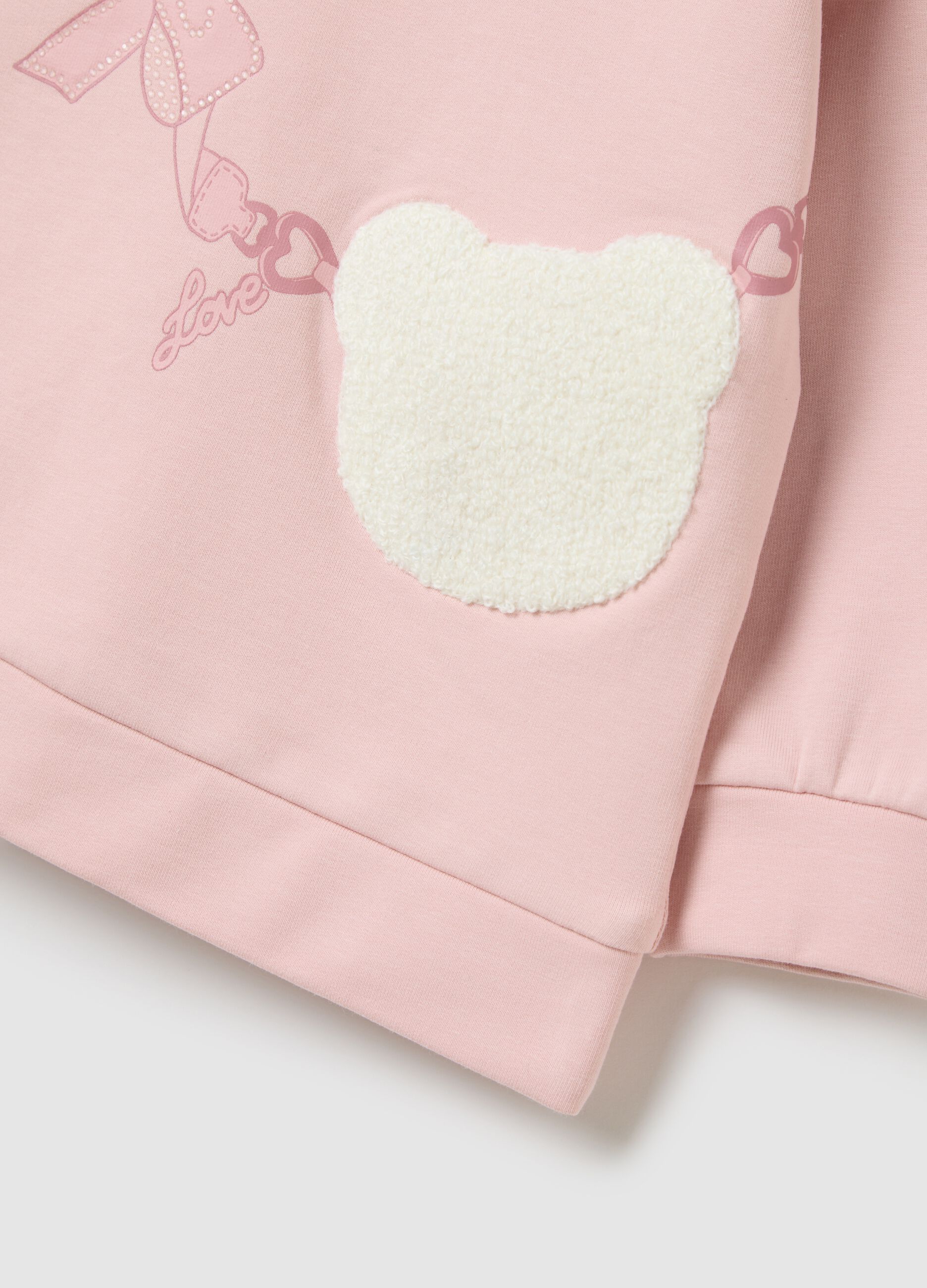 Pink stretch cotton girl's top
