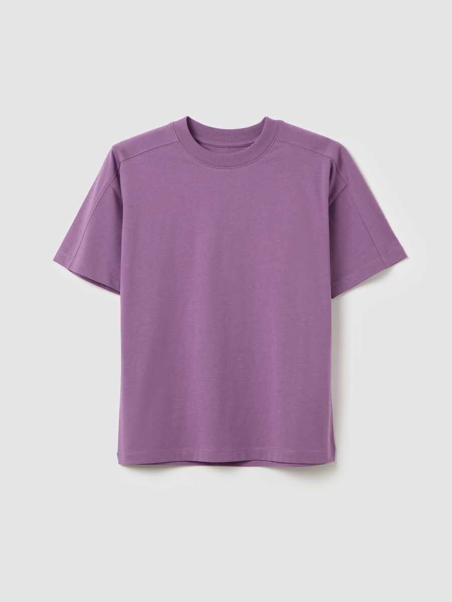 Purple pure cotton T-shirt for boys_0