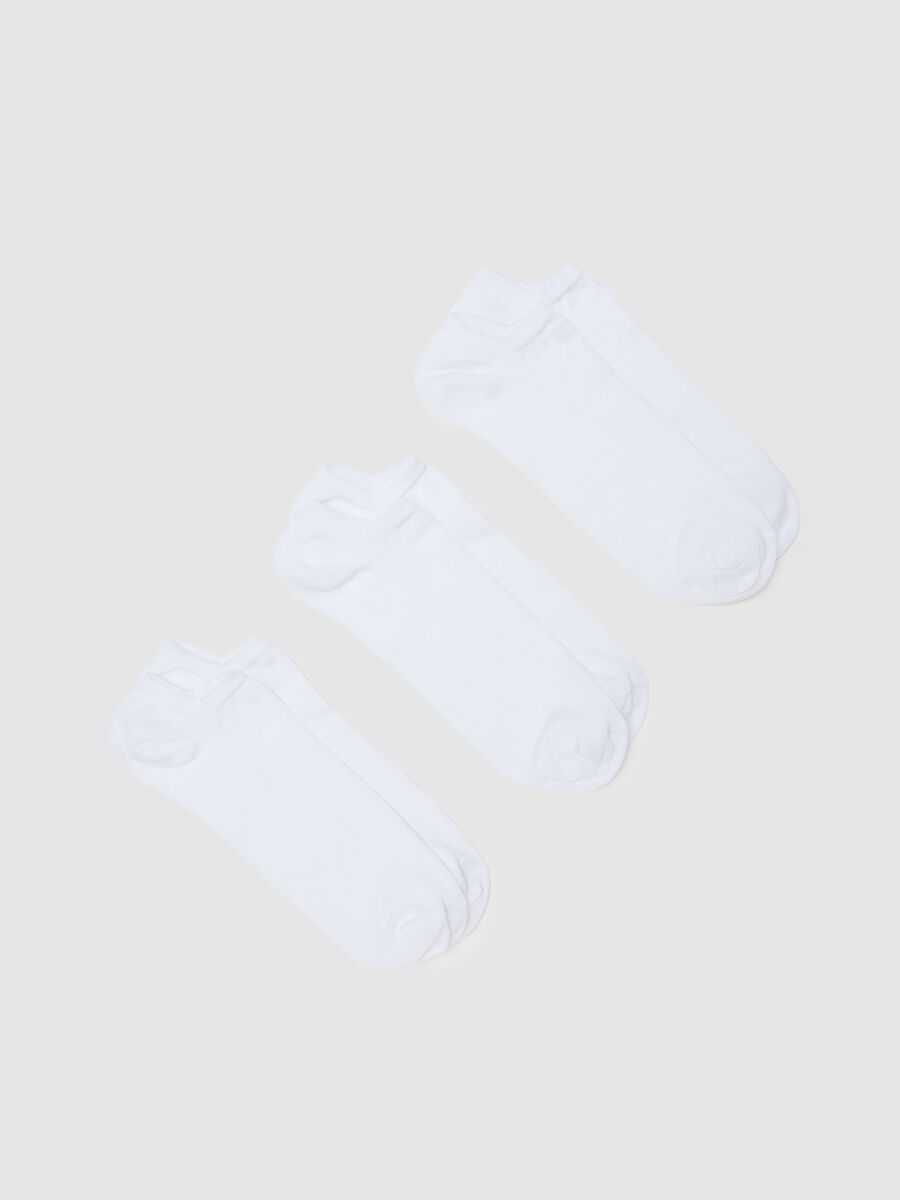 Triple pack of elasticated white cotton-blend sports socks_0