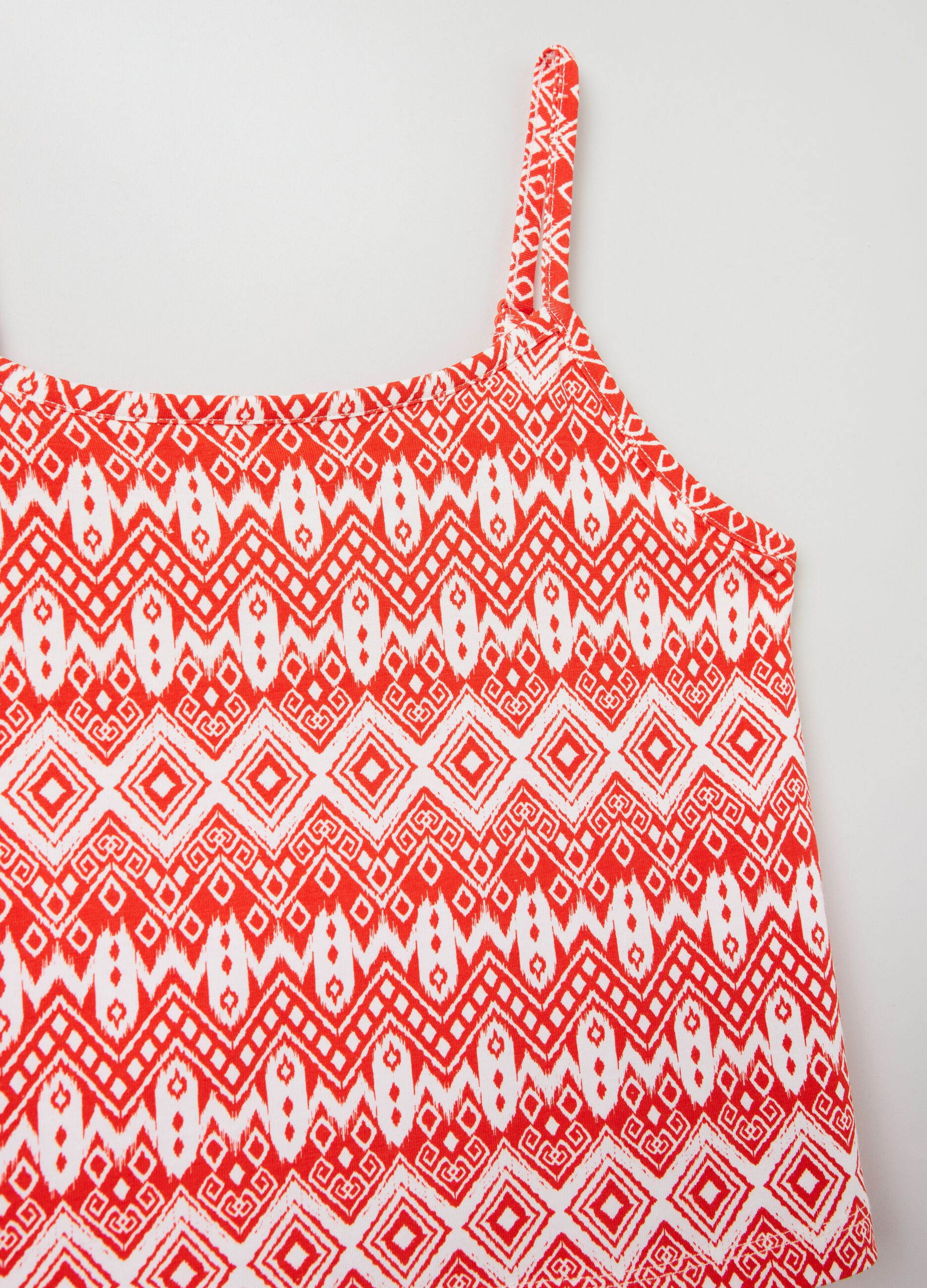 Abito corto in jersey con stampa all-over_2