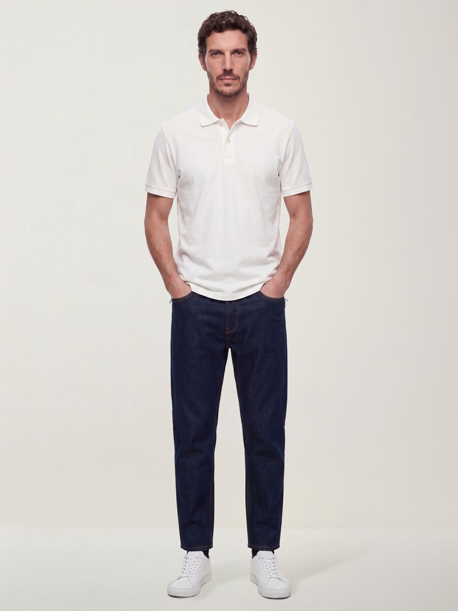 Pure cotton denim jeans, regular tapered fit_0