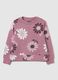 Girls' pink pure cotton sweatshirt regular fit with floral print_0