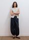 White pure cotton knitted gilet with crew neck, regular fit_1