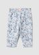 Leggings multicolor in puro cotone organico con stampa floreale per neonata_0