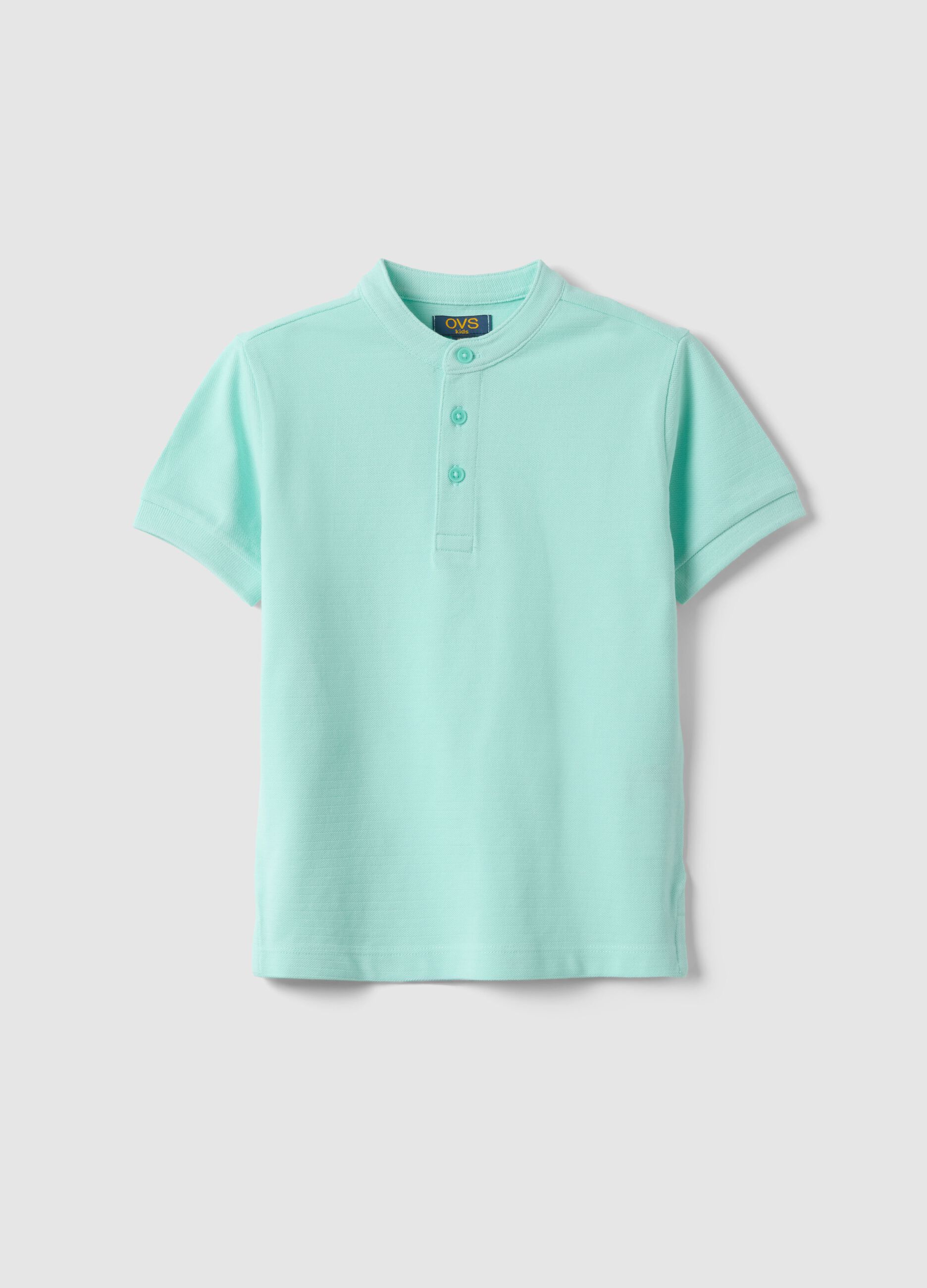 Children's regular fit green pure cotton polo